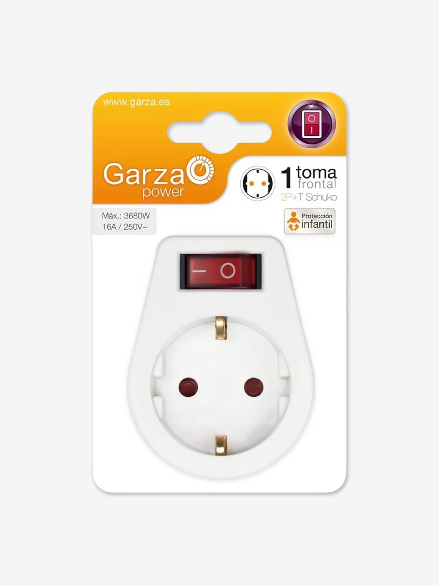 Adaptador 1 Tomada Frontal com Interruptor