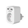 Adaptador 1 Tomada Frontal + 2Usb 5X4X5cm Adaptador 1 Tomada Frontal + 2Usb 5X4X5cm