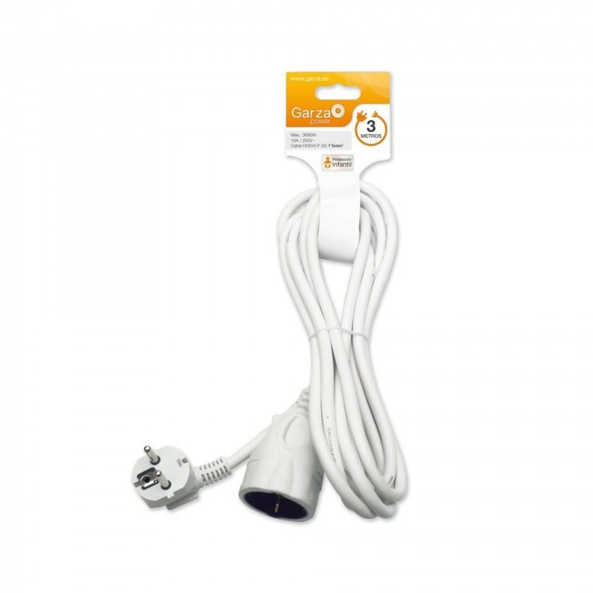 Prolongador 1 Tomada Branco 3gr 3mX1.5mm Prolongador 1 Tomada Branco 3gr 3mX1.5mm