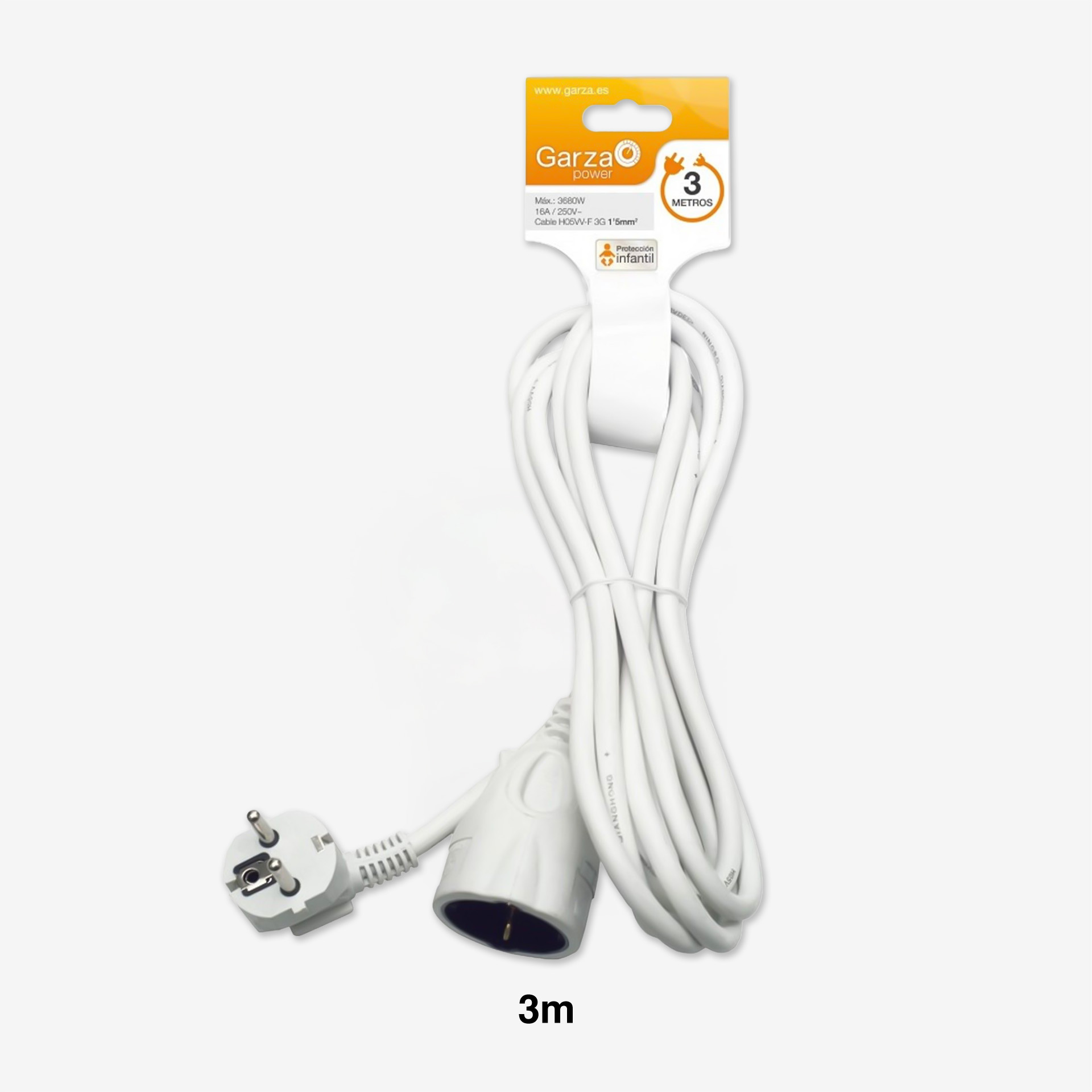 Prolongador 1 Tomada Branco 3gr 3mX1.5mm