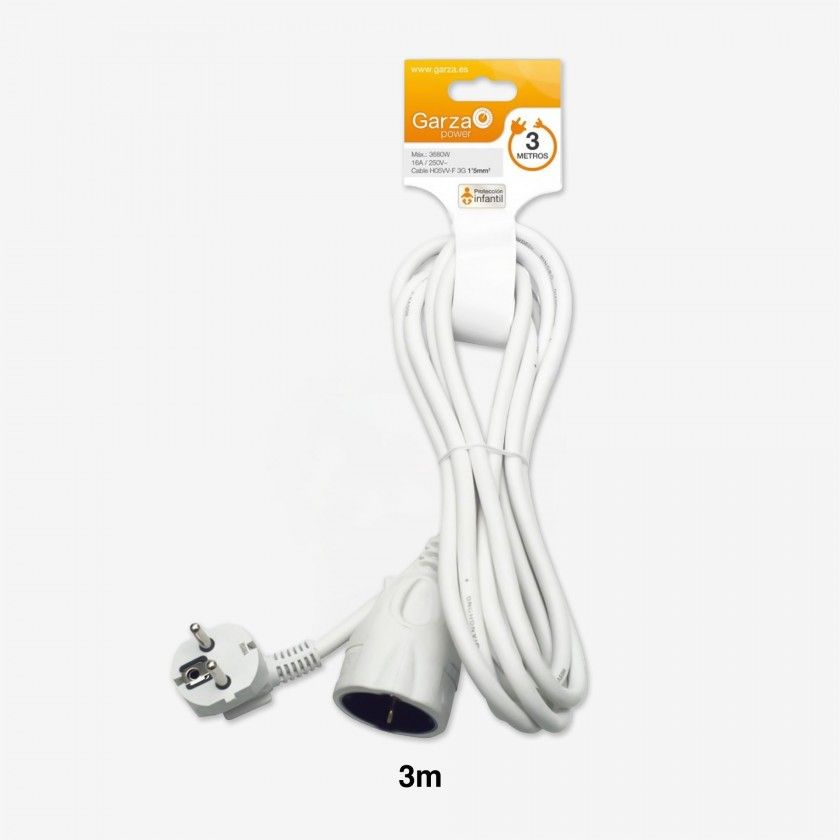 Prolongador 1 Tomada Branco 3gr 3mX1.5mm Prolongador 1 Tomada Branco 3gr 3mX1.5mm