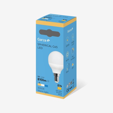 Lâmpada Led Esférica E14 810Lm 30K Luz Quente - Image product