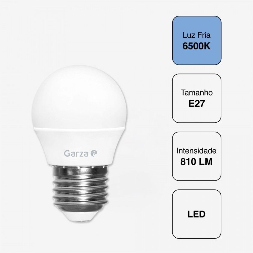 Lâmpada Led Esférica E27 810Lm 65K Luz Fria Lâmpada Led Esférica E27 810Lm 65K Luz Fria