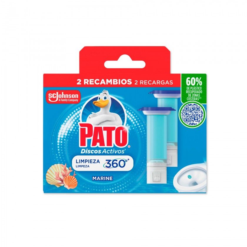 Wc Pato Discos Activos Recarga Marinho 36ml Pack 2 Wc Pato Discos Activos Recarga Marinho 36ml Pack 2