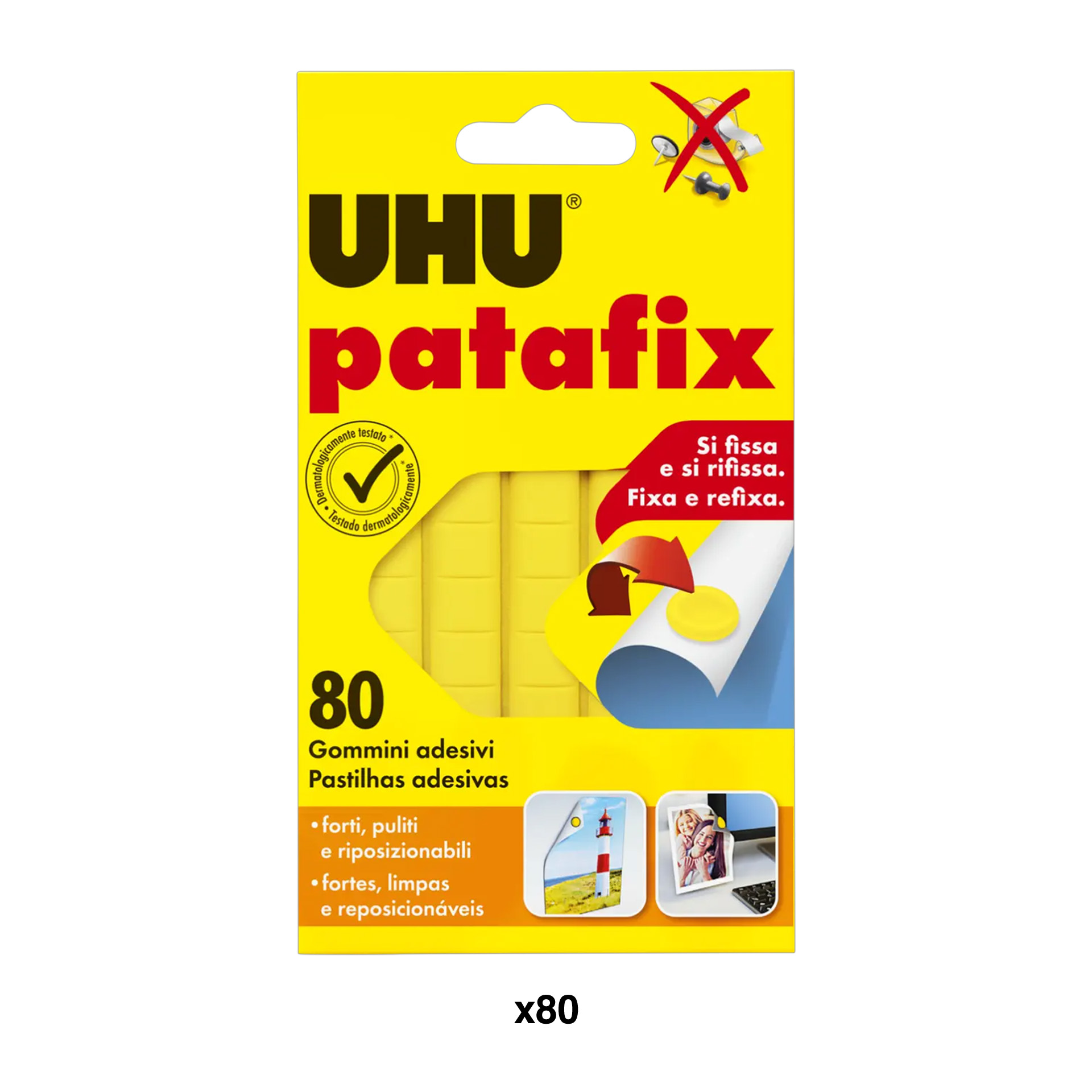 Pastilhas Adesivas Uhu Patafix 80 Unidades