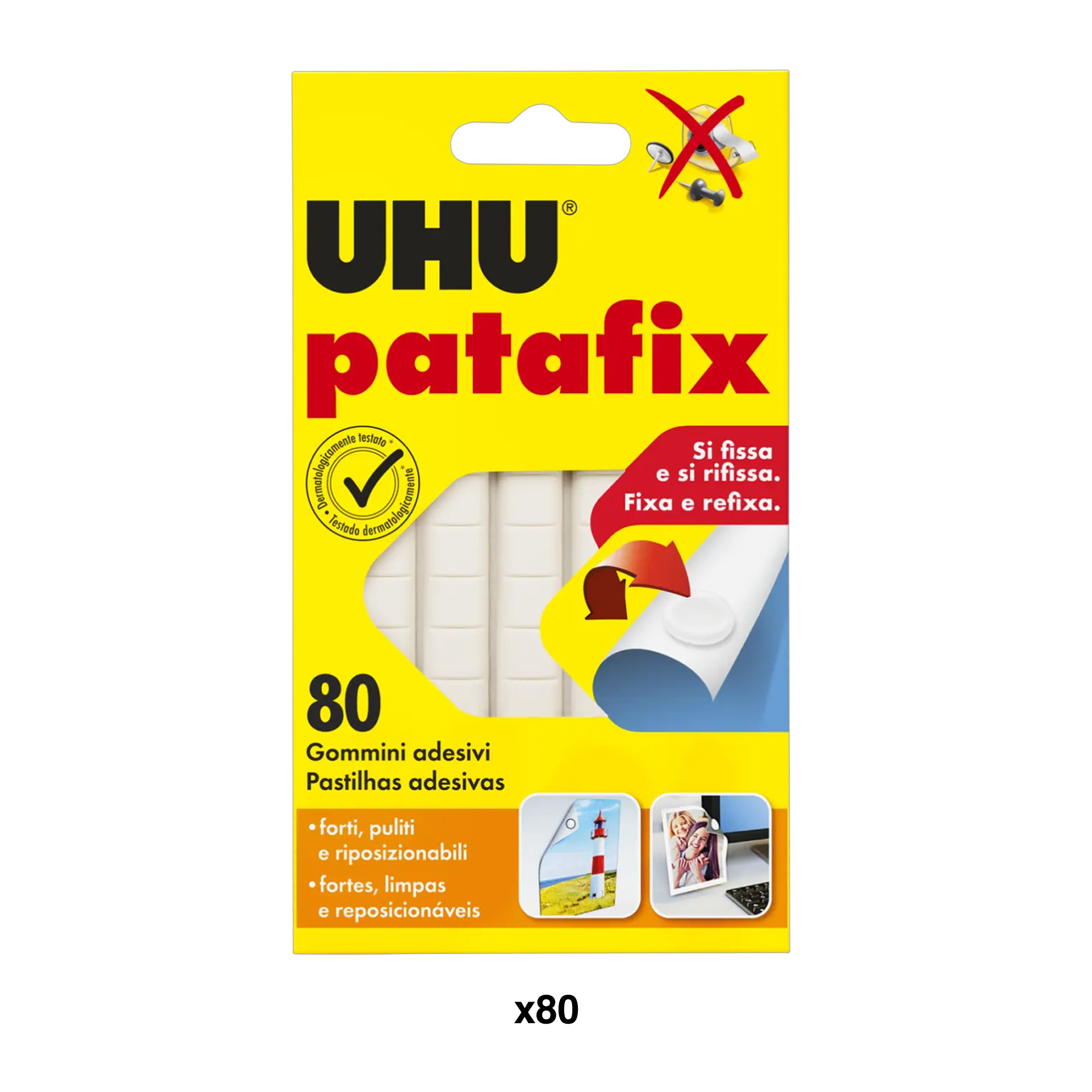 Pastilhas Adesivas Uhu Patafix 80 Unidades