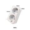 Adaptador Tomada Duplo Branco 3680w 9.1X7.9X4.8cm Adaptador Tomada Duplo Branco 3680w 9.1X7.9X4.8cm