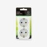 Adaptador Tomada Duplo Branco 3680w 9.1X7.9X4.8cm Adaptador Tomada Duplo Branco 3680w 9.1X7.9X4.8cm