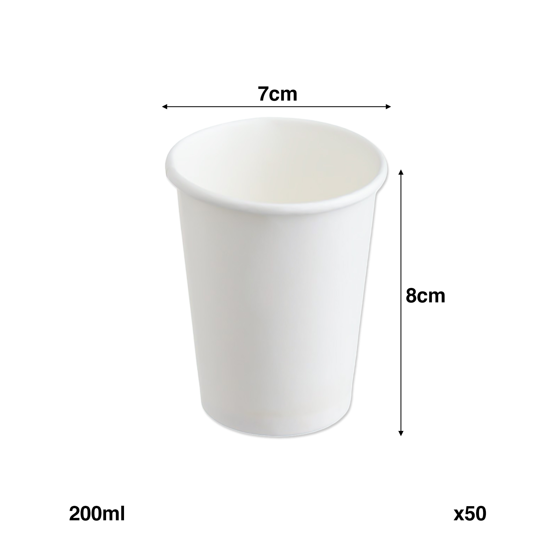 Copo Cartão Branco 200ml 7X8cm Pack 50