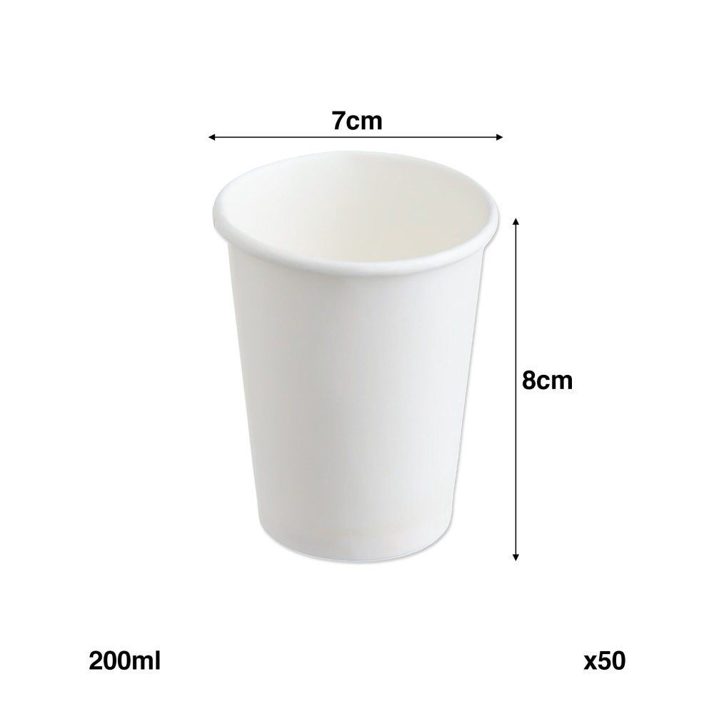 Copo Cartão Branco 200ml 7X8cm Pack 50