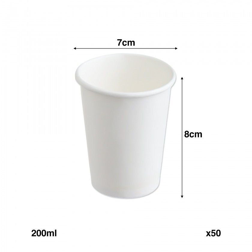 Copo Cartão Branco 200ml 7X8cm Pack 50 Copo Cartão Branco 200ml 7X8cm Pack 50