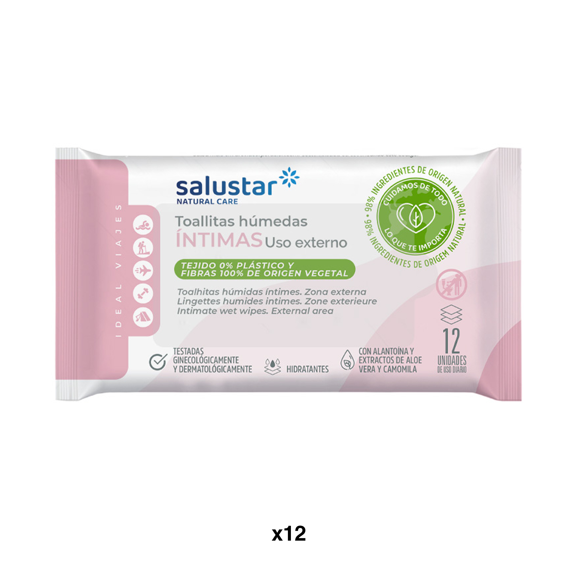 Toalhitas Salustar Higiene Íntima Externa Pack 12