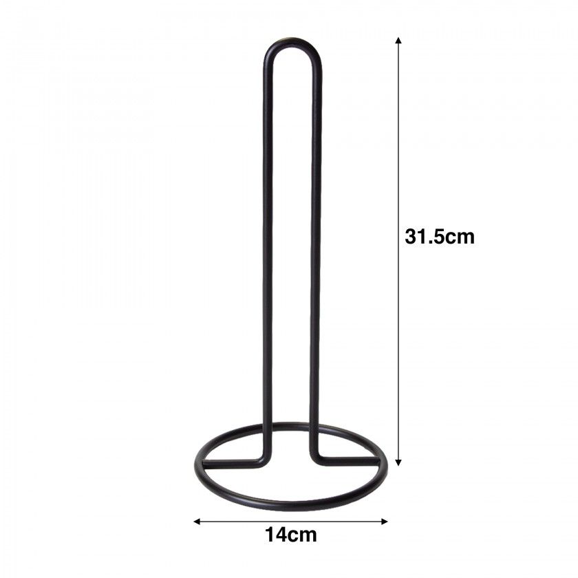 Porta Rolo Cozinha Metal Preto 14X31.5cm Porta Rolo Cozinha Metal Preto 14X31.5cm