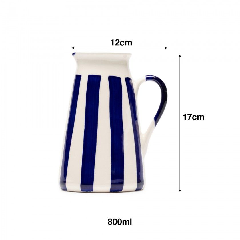 Jarra Direita Riscas Azul Jarra Direita Riscas Azul