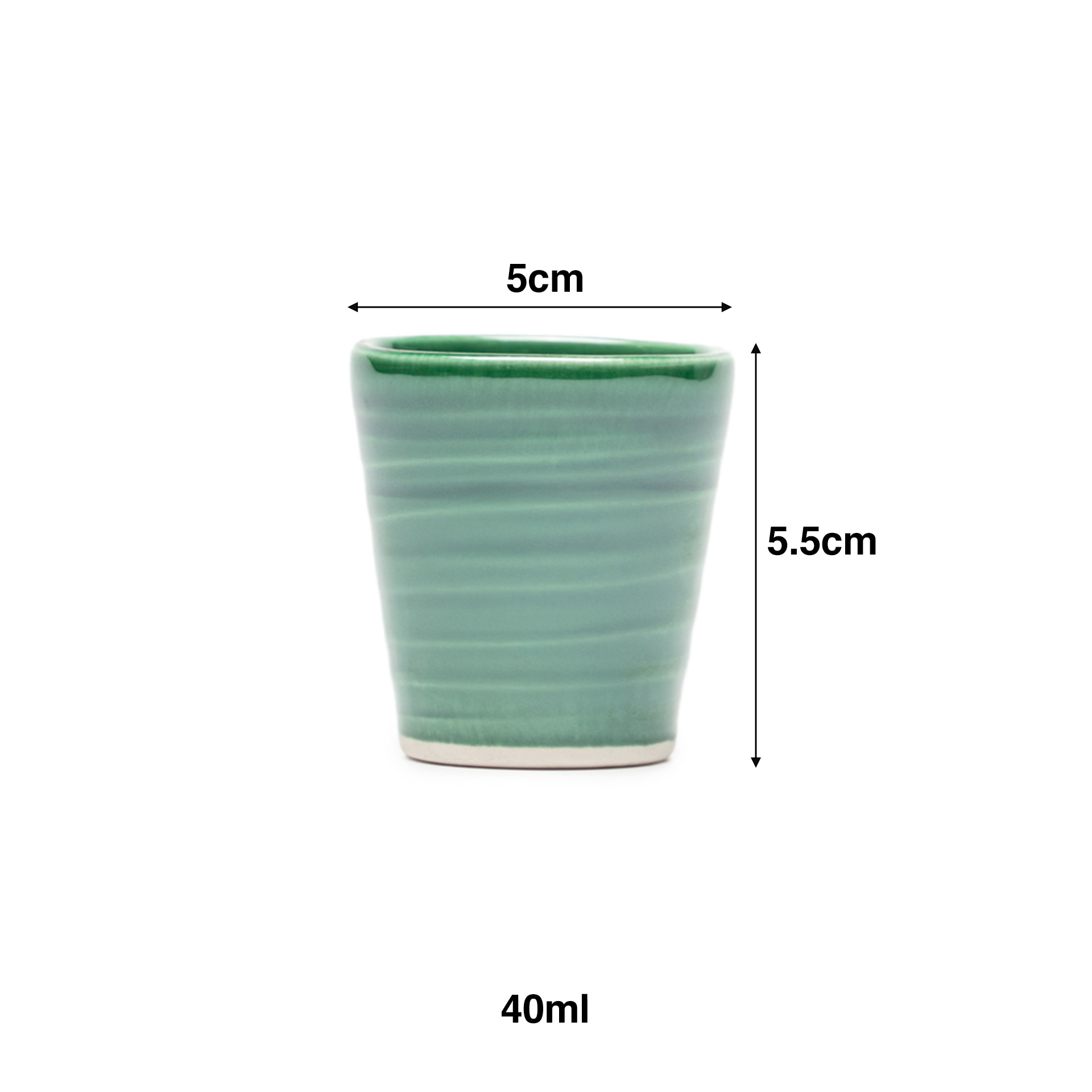 Copo Café Riscas Verde 5.5cm