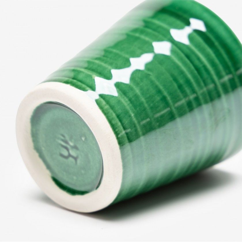 Copo Café Riscas Verde 5.5cm Copo Café Riscas Verde 5.5cm