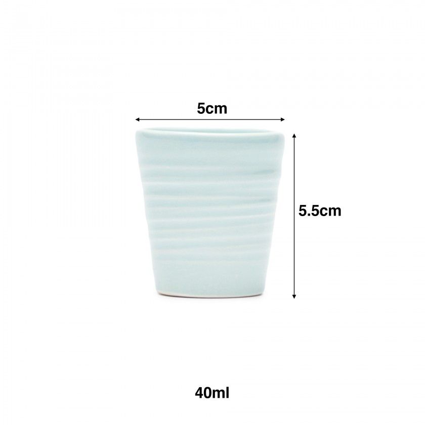Copo Café Riscas Azul Pastel 5.5cm Copo Café Riscas Azul Pastel 5.5cm