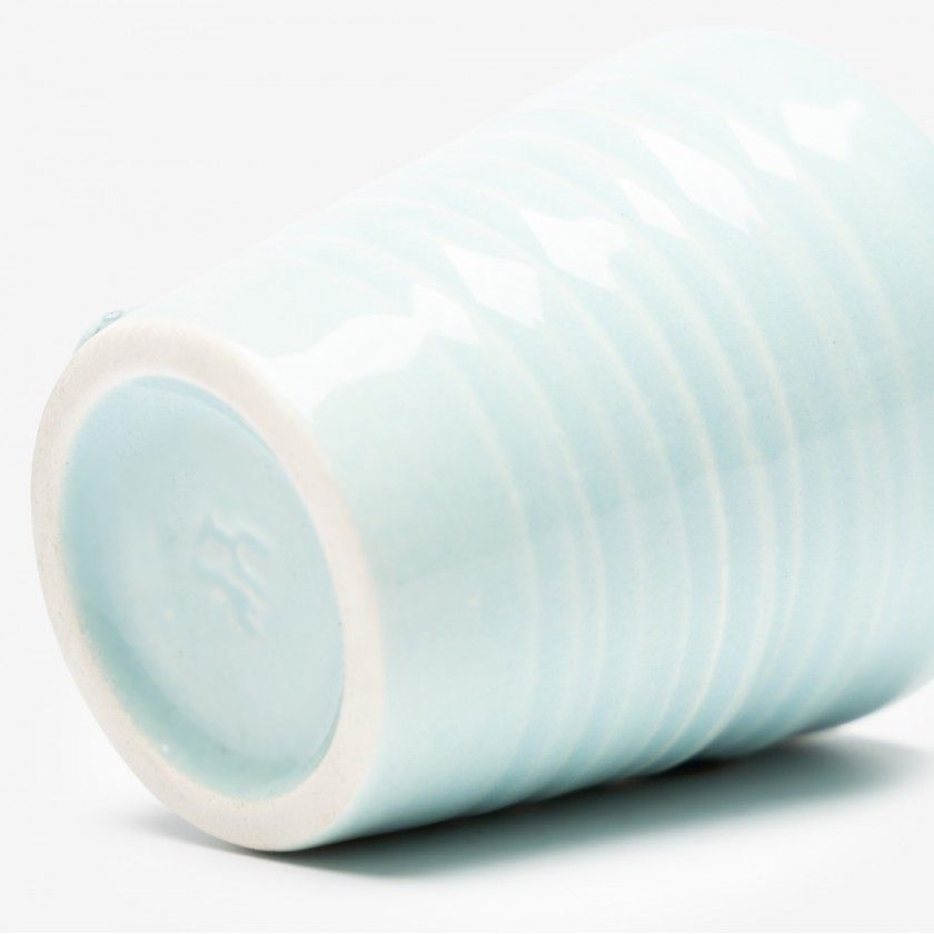 Copo Café Riscas Azul Pastel 5.5cm Copo Café Riscas Azul Pastel 5.5cm