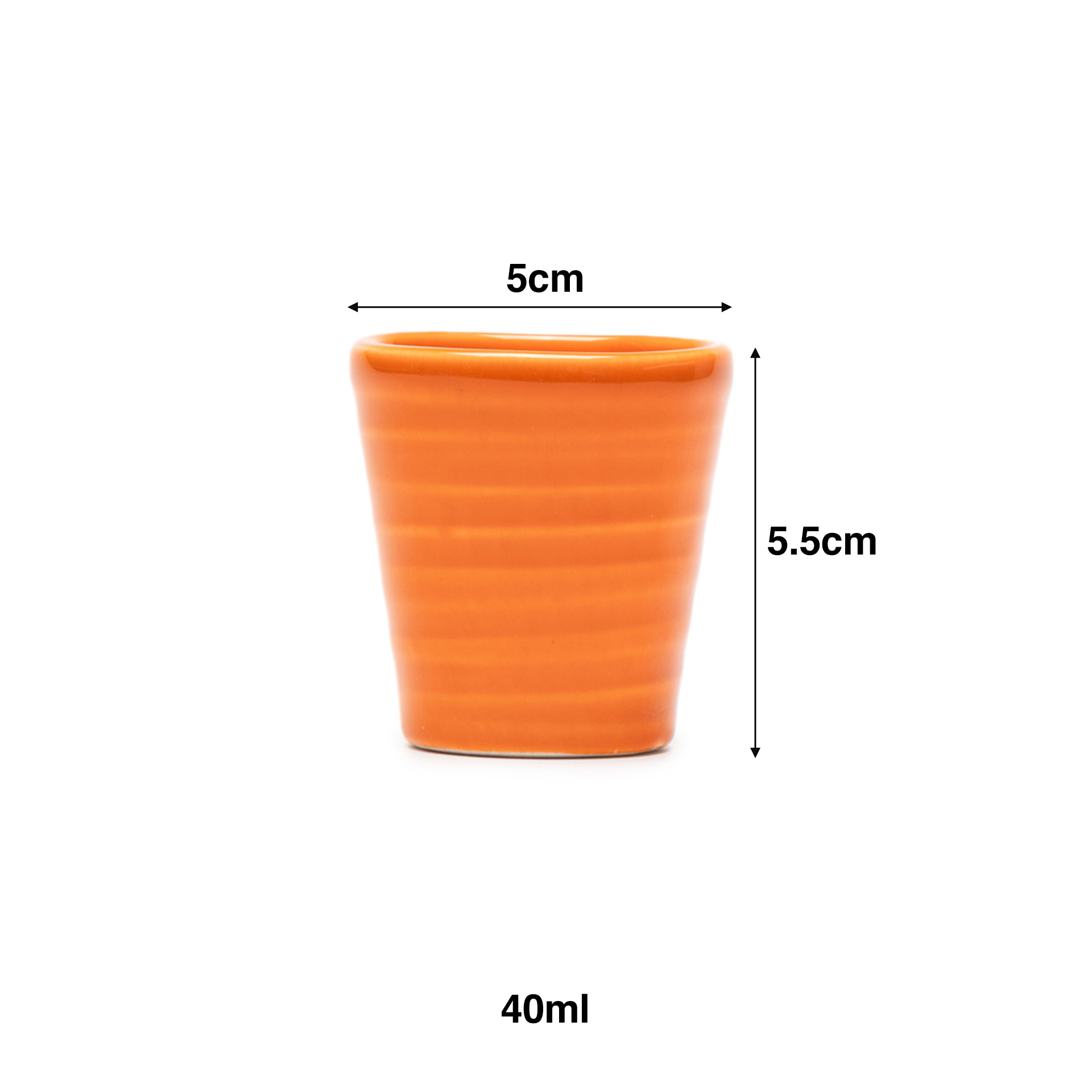 Copo Café Riscas Laranja 5.5cm