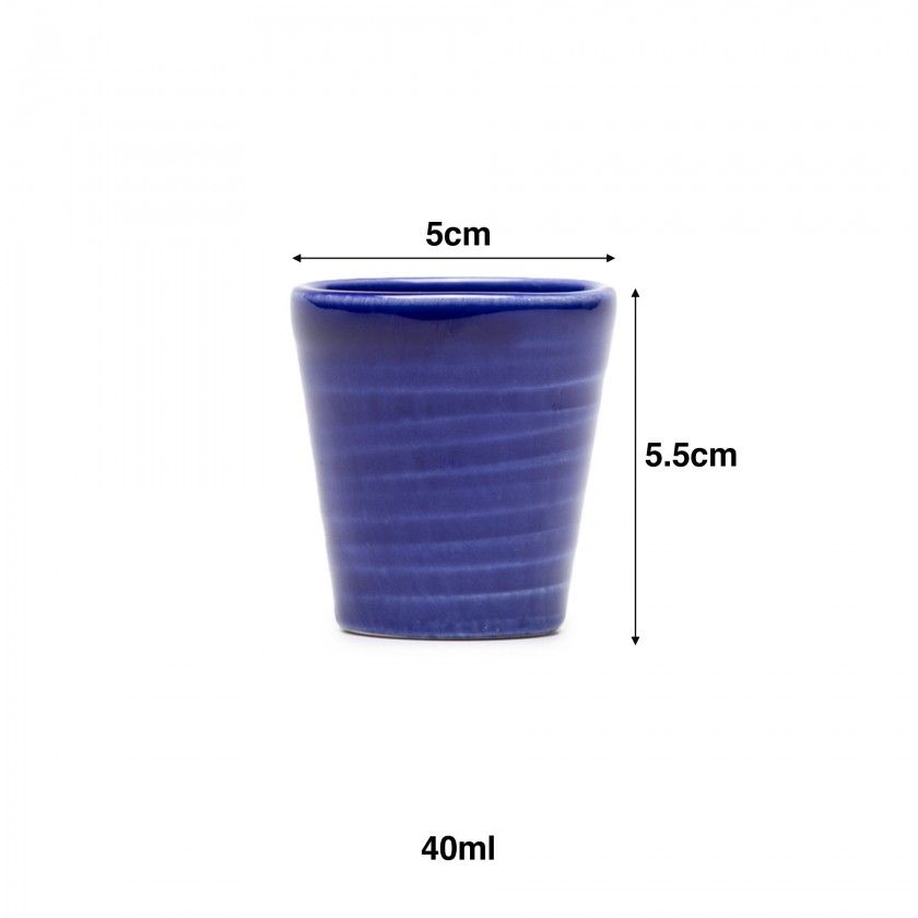 Copo Cafe Riscas Azul Escuro 5.5cm Copo Cafe Riscas Azul Escuro 5.5cm