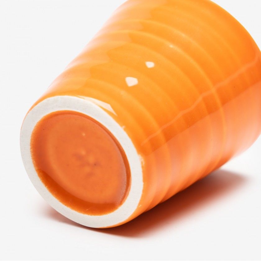 Copo Café Riscas Laranja 5.5cm Copo Café Riscas Laranja 5.5cm