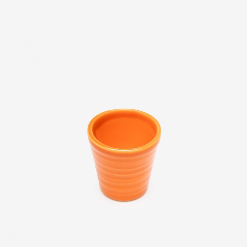 Copo Café Riscas Laranja 5.5cm Copo Café Riscas Laranja 5.5cm