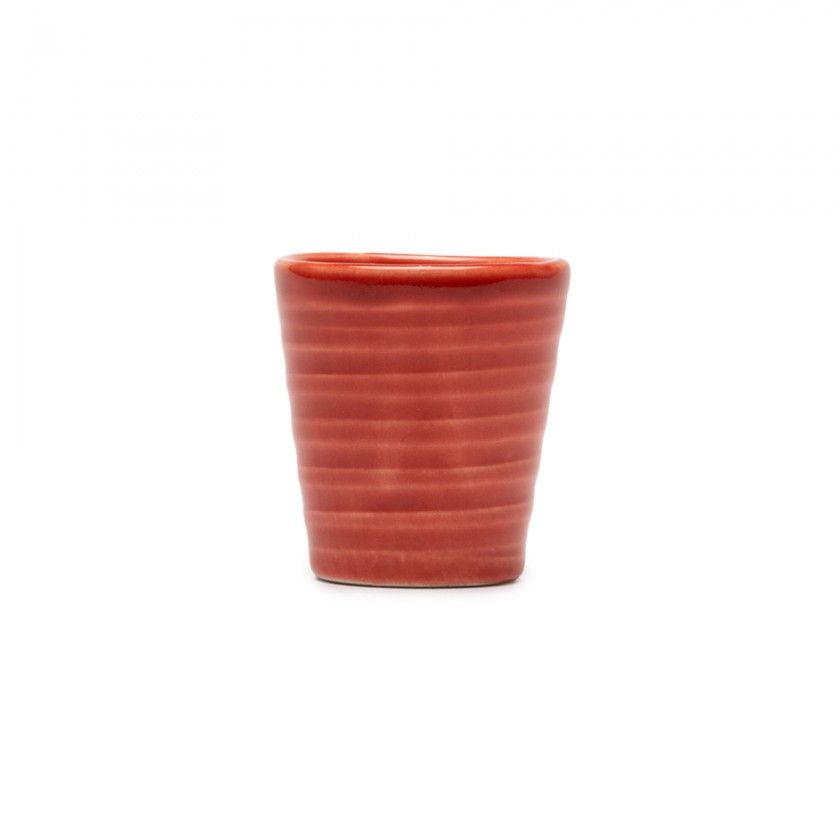 Copo Cafe Riscas Salmao 5.5cm Copo Cafe Riscas Salmao 5.5cm