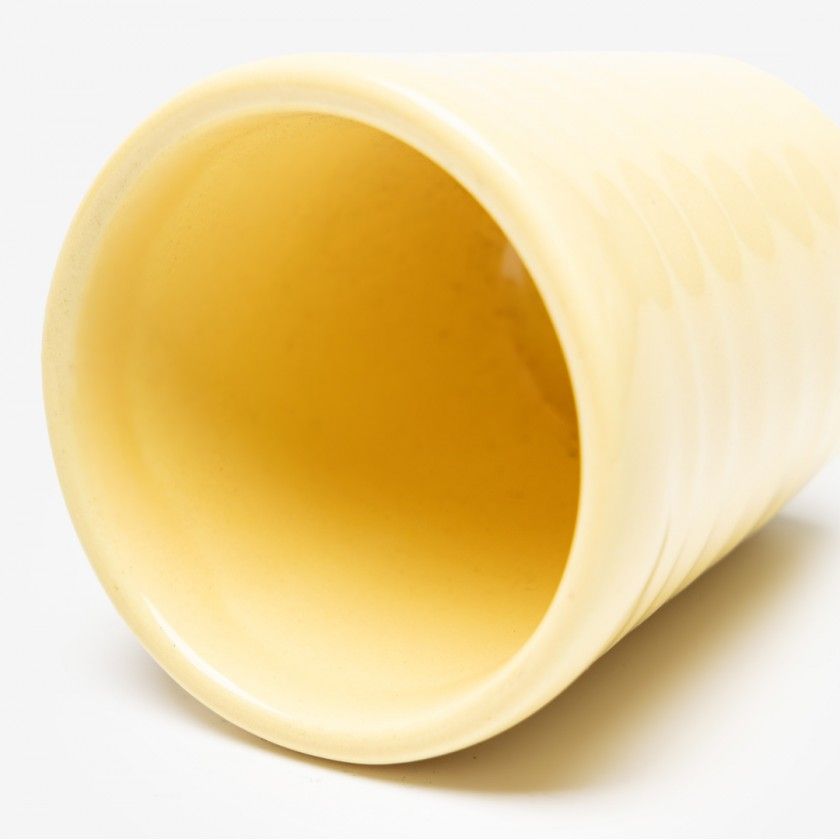 Copo Café Riscas Amarelo Pastel 5.5cm Copo Café Riscas Amarelo Pastel 5.5cm