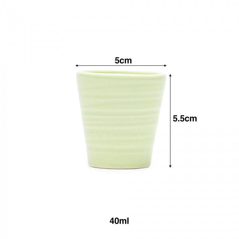 Copo Café Riscas Verde Pastel 5.5cm Copo Café Riscas Verde Pastel 5.5cm