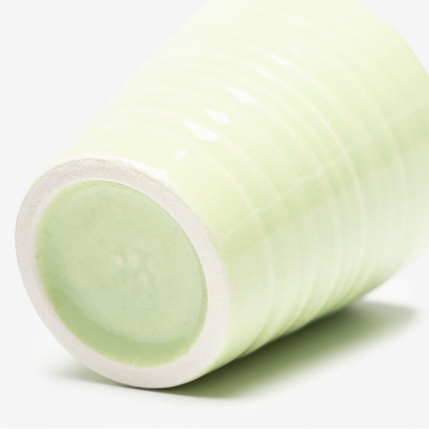 Copo Café Riscas Verde Pastel 5.5cm Copo Café Riscas Verde Pastel 5.5cm