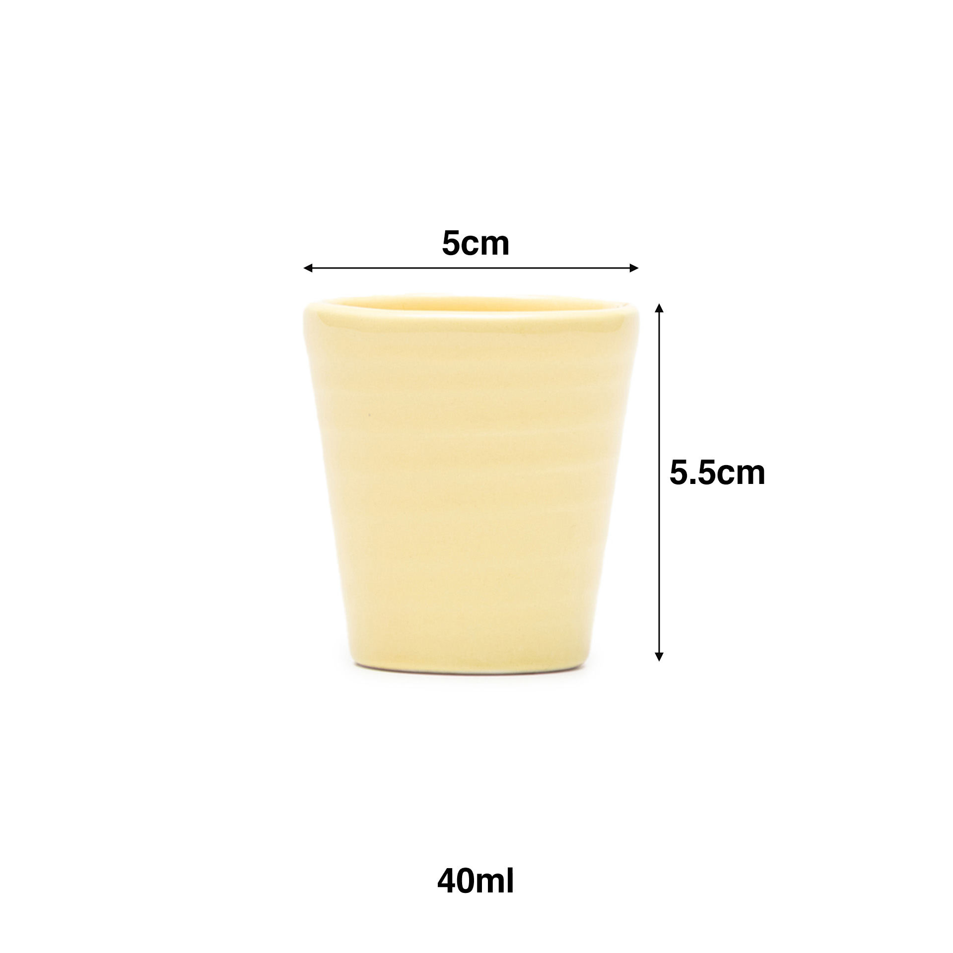 Copo Café Riscas Amarelo Pastel 5.5cm