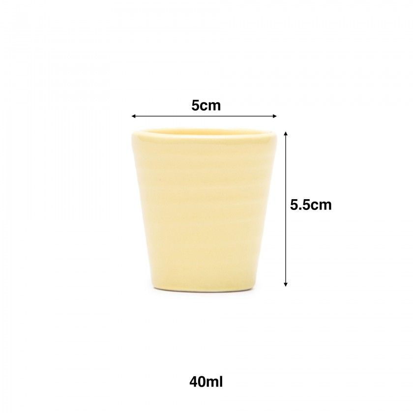 Copo Café Riscas Amarelo Pastel 5.5cm Copo Café Riscas Amarelo Pastel 5.5cm