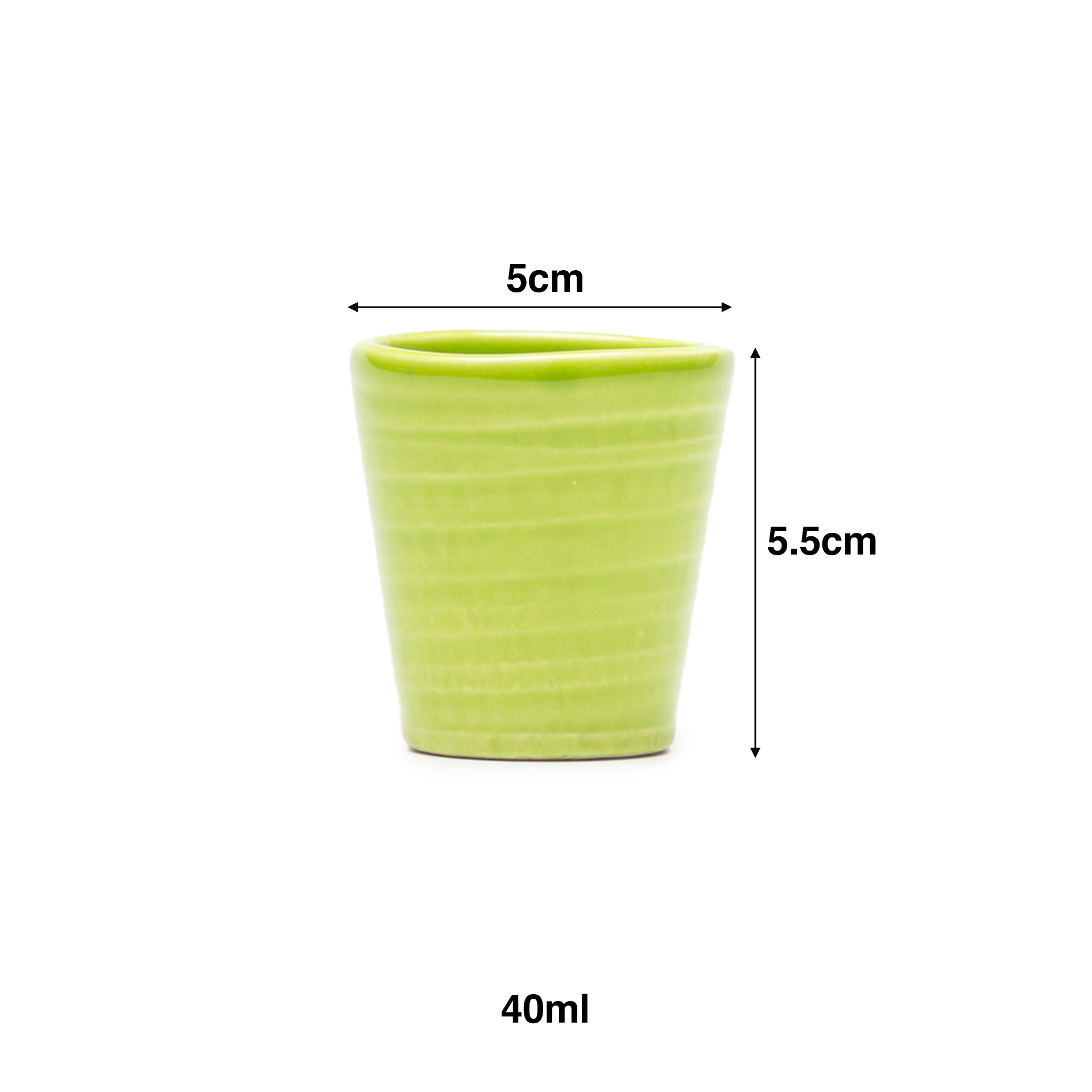 Copo Cafe Riscas Verde Alface 5.5cm