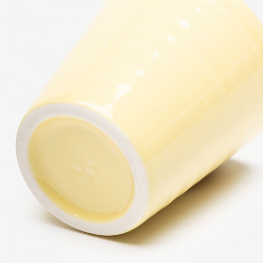 Copo Café Riscas Amarelo Pastel 5.5cm Copo Café Riscas Amarelo Pastel 5.5cm