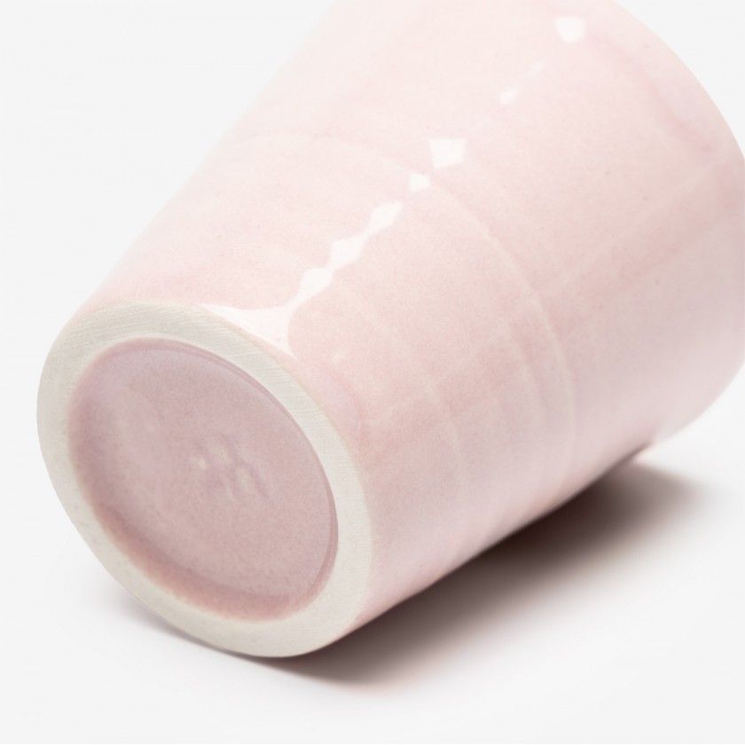 Copo Cafe Riscas Rosa Pastel 5.5cm Copo Cafe Riscas Rosa Pastel 5.5cm