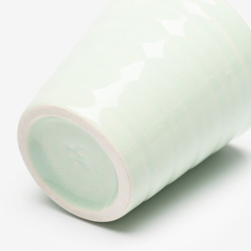 Copo Café Riscas Verde Agua 5.5cm Copo Café Riscas Verde Agua 5.5cm