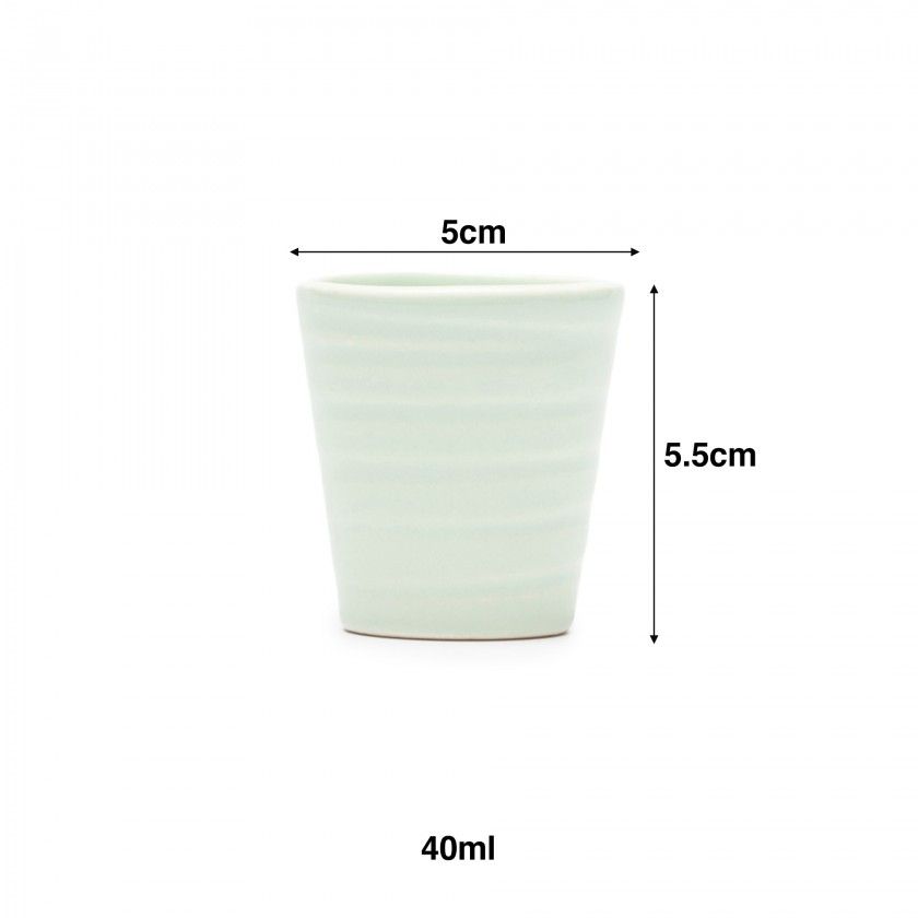 Copo Café Riscas Verde Agua 5.5cm Copo Café Riscas Verde Agua 5.5cm