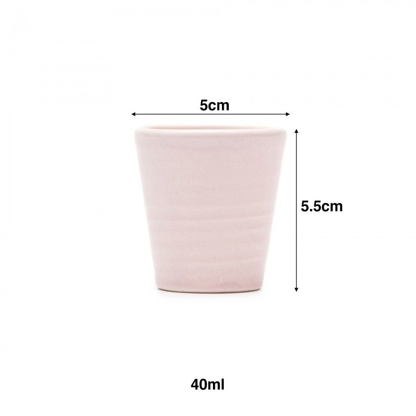 Copo Cafe Riscas Rosa Pastel 5.5cm Copo Cafe Riscas Rosa Pastel 5.5cm