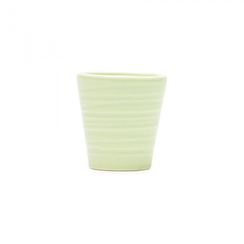 Copo Café Riscas Verde Pastel 5.5cm Copo Café Riscas Verde Pastel 5.5cm