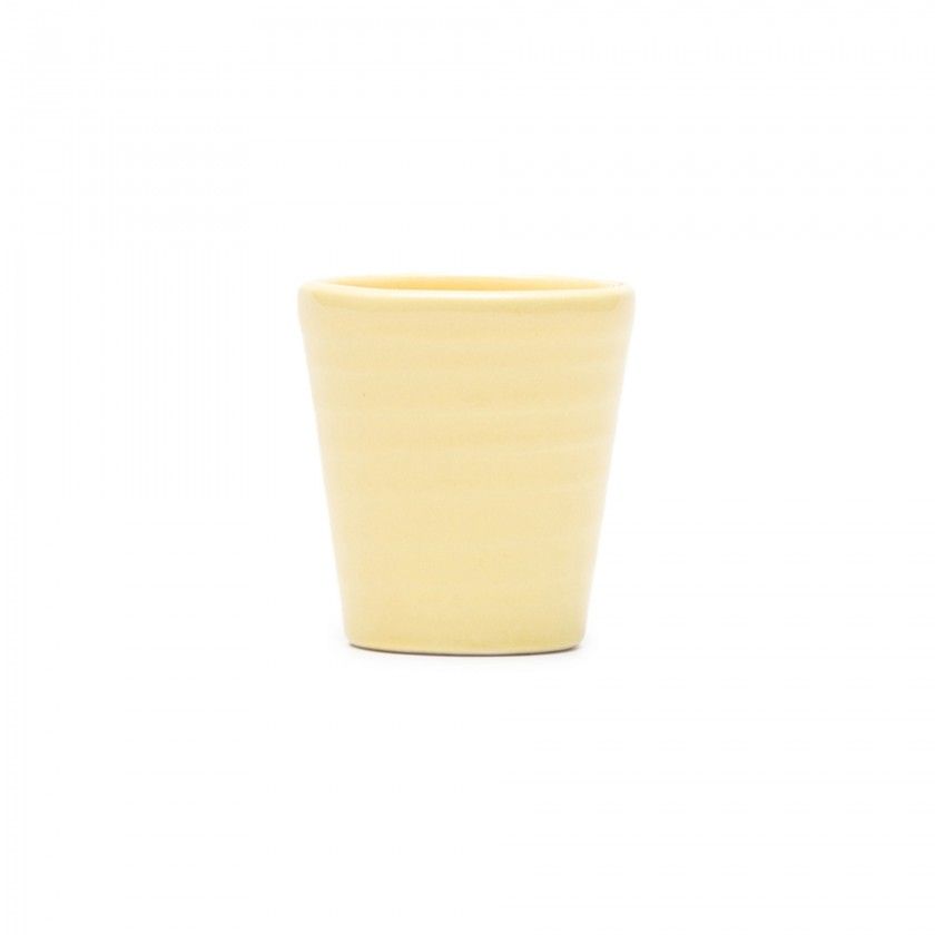 Copo Café Riscas Amarelo Pastel 5.5cm Copo Café Riscas Amarelo Pastel 5.5cm
