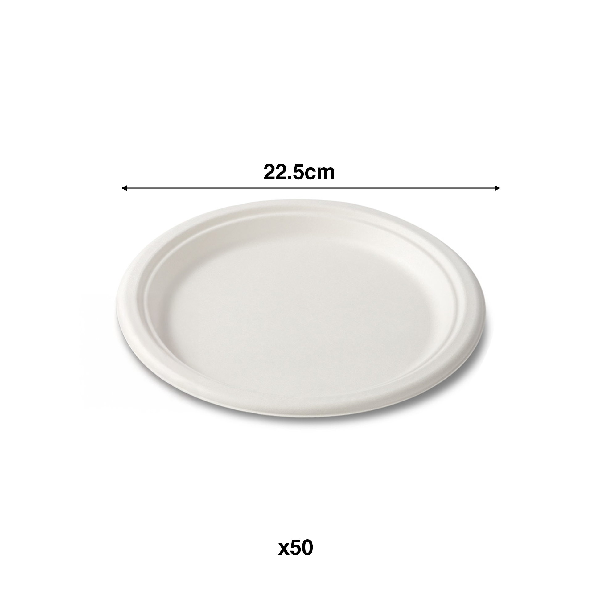 Prato Cana Açúcar Redondo 22.5cm Pack 50