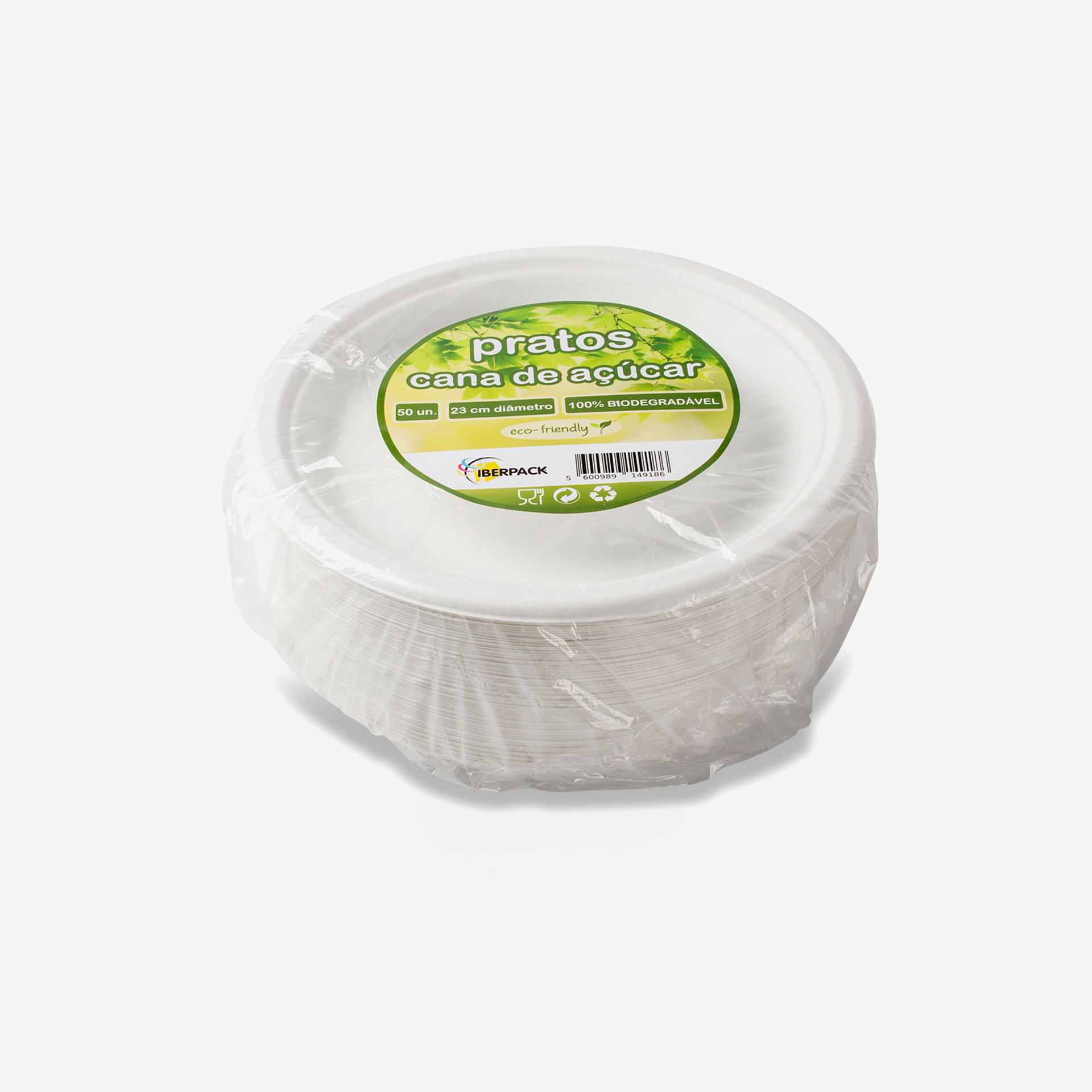 Prato Cana Açúcar Redondo 22.5cm Pack 50