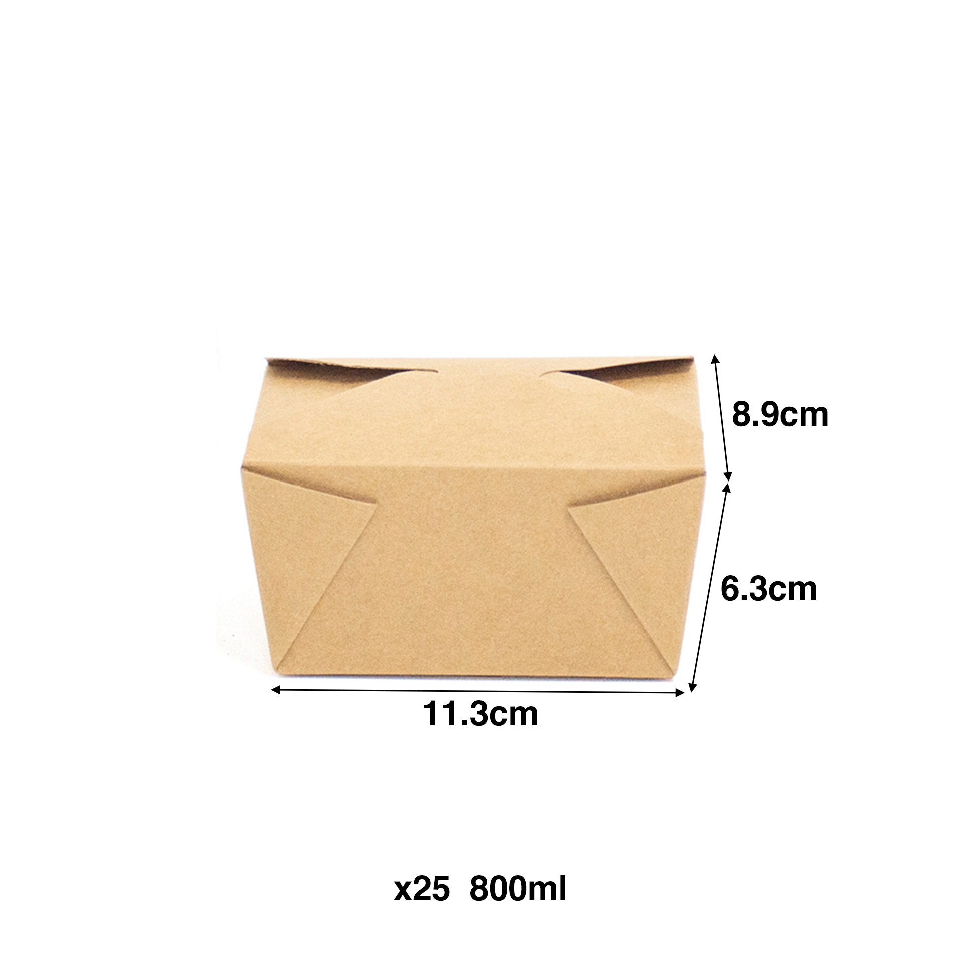Caixa Take Away Kraft Retangular Pack 25