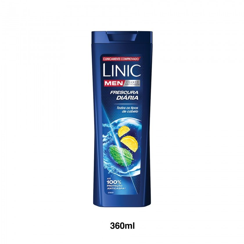 Champo Anti-Caspa Linic Men 360ml Frescura Diária Champo Anti-Caspa Linic Men 360ml Frescura Diária