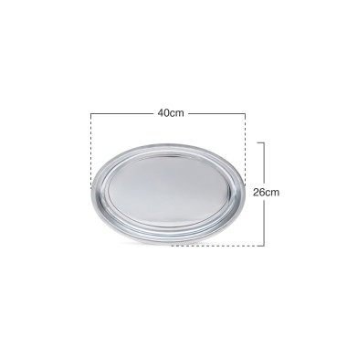 Assadeira Oval Inox 40X26cm
