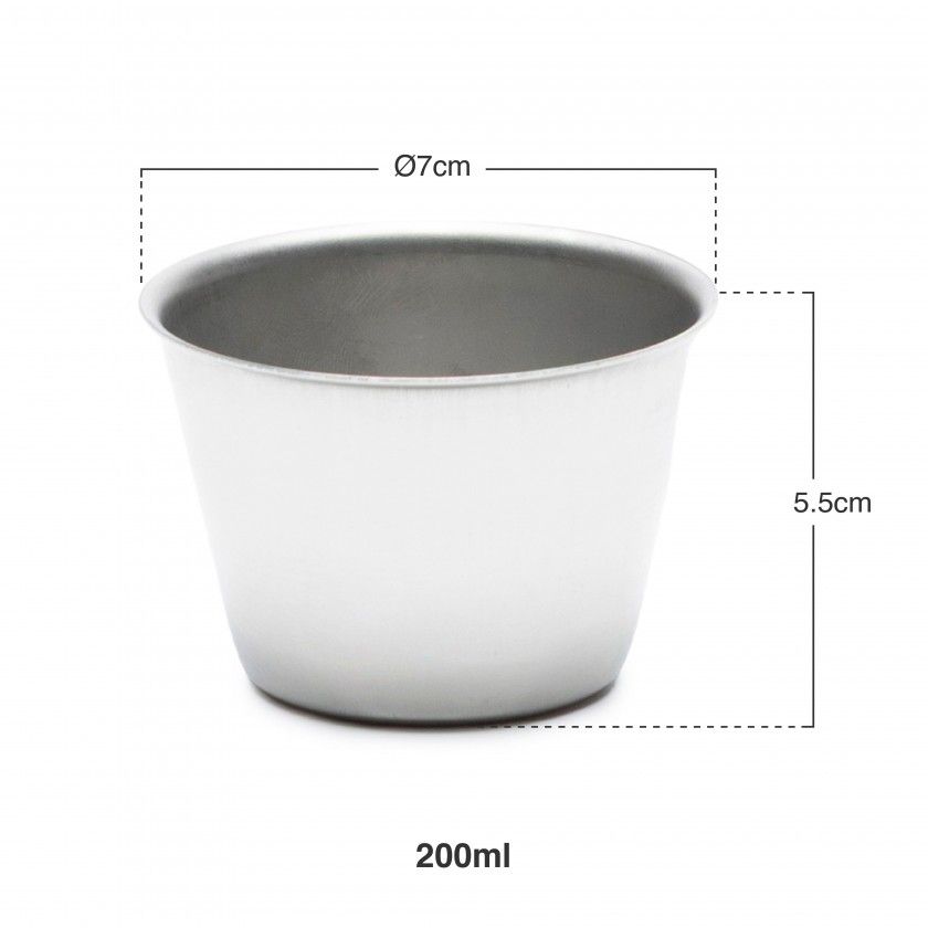 Forma Pudim Flan Inox 200ml Ø8X5.5cm Forma Pudim Flan Inox 200ml Ø8X5.5cm