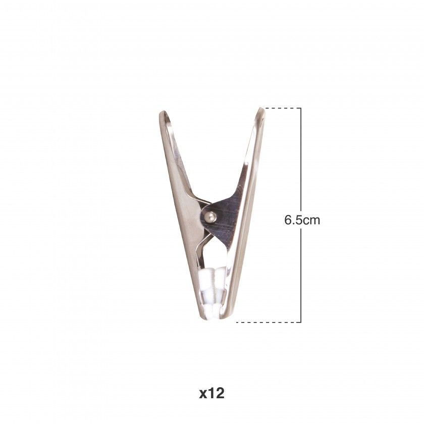 Mola Roupa Inox Pack 12 6.2cm