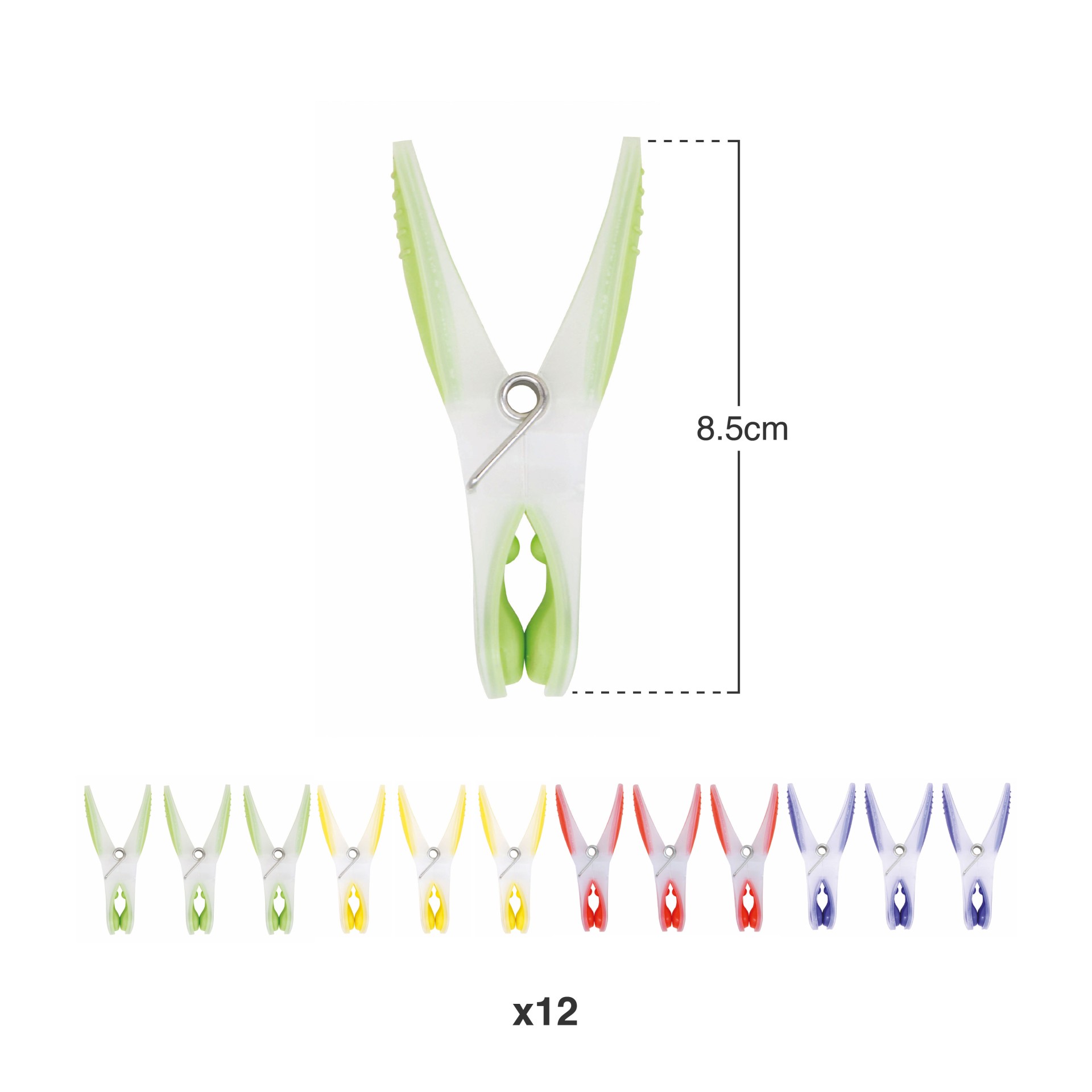 Mola Roupa Pp Cores Pack 12 8.5cm