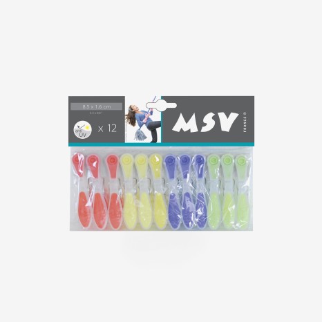 Mola Roupa Pp Cores Pack 12 8.5cm - Image product
