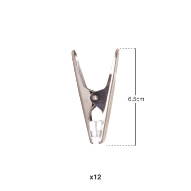 Mola Roupa Inox Pack 12 6.2cm